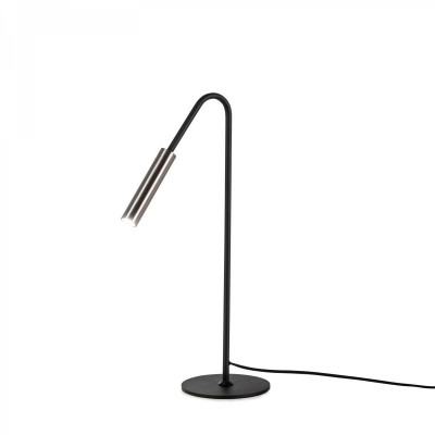 Lampada da tavolo LED spot Stiky nera in metallo, 17x17 h56 cm
