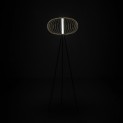 Lampada da terra LED Flux in acciaio finitura ottone lucido, 50x50 h150 cm