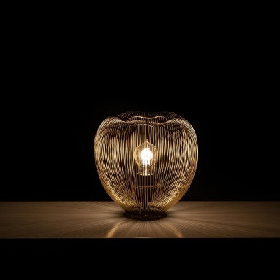 Lampada da tavolo Nety in Metallo colore ottone lucido, 26x26 h25 cm