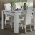 Tavolo SMART Bianco opaco e Top finitura Grigio Cemento, 160 x 90 cm