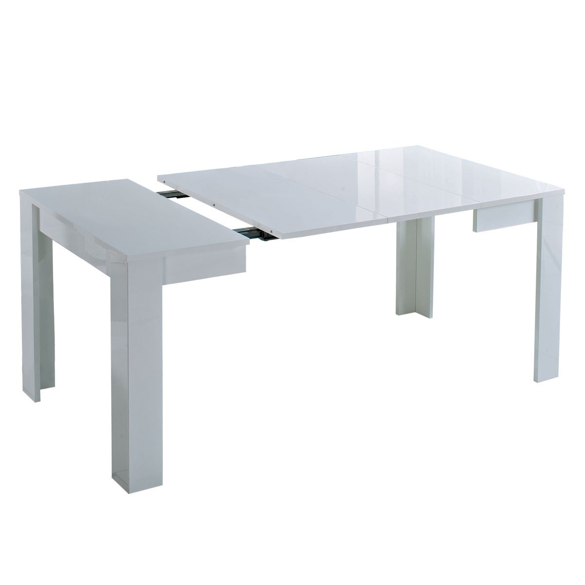 Idea Tavolo da Pranzo Allungabile Bianco Laccato Lucido, 90 x 90 x h77 cm