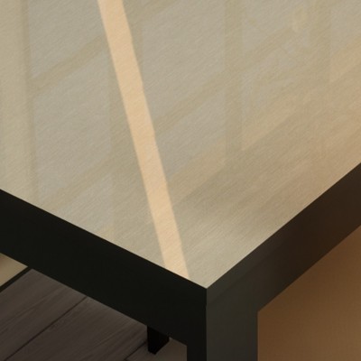 Tavolo da Pranzo VENERE struttura legno Nero opaco e 2 Ante colore Champagne lucido, 160 x 90 cm